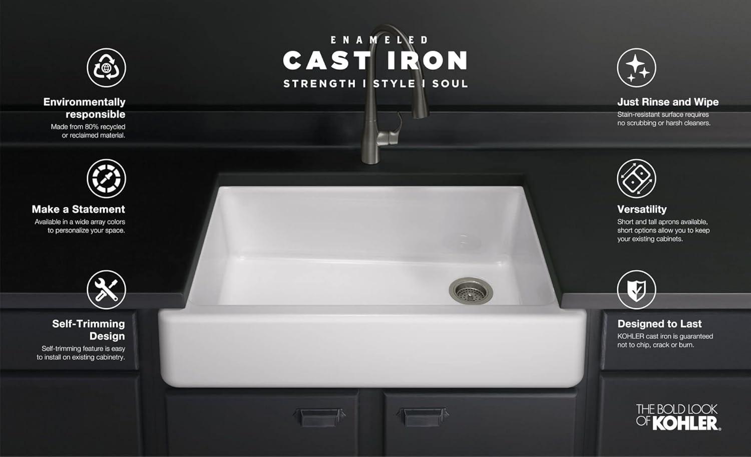 Whitehaven® 29.69" L x 21.69" W Farmhouse Single Bowl Kitchen Sink