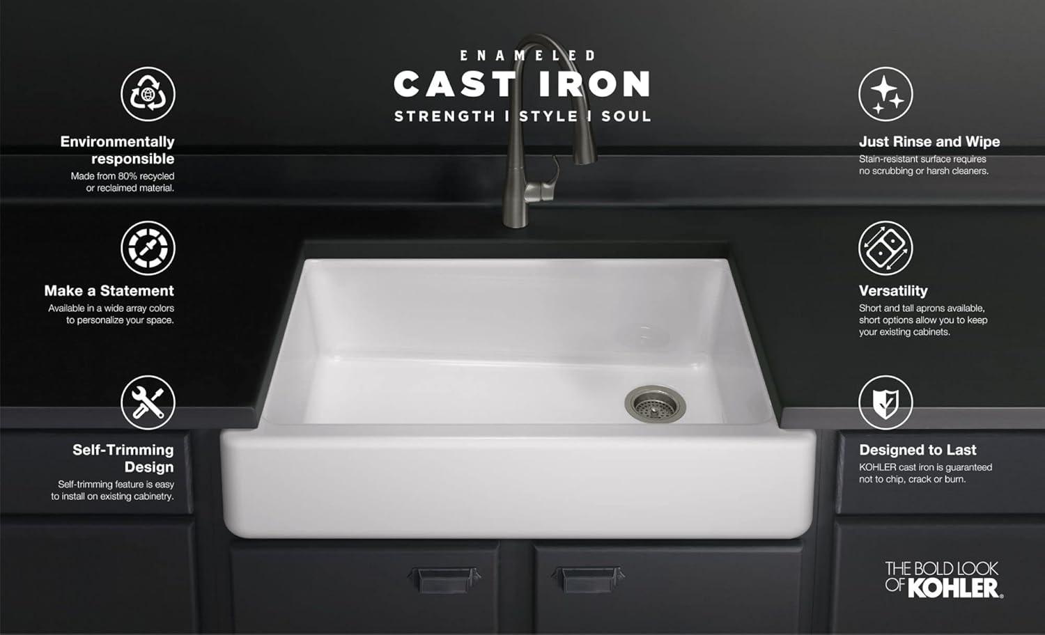 Whitehaven® 30" L x 22" W Farmhouse Kitchen Sink