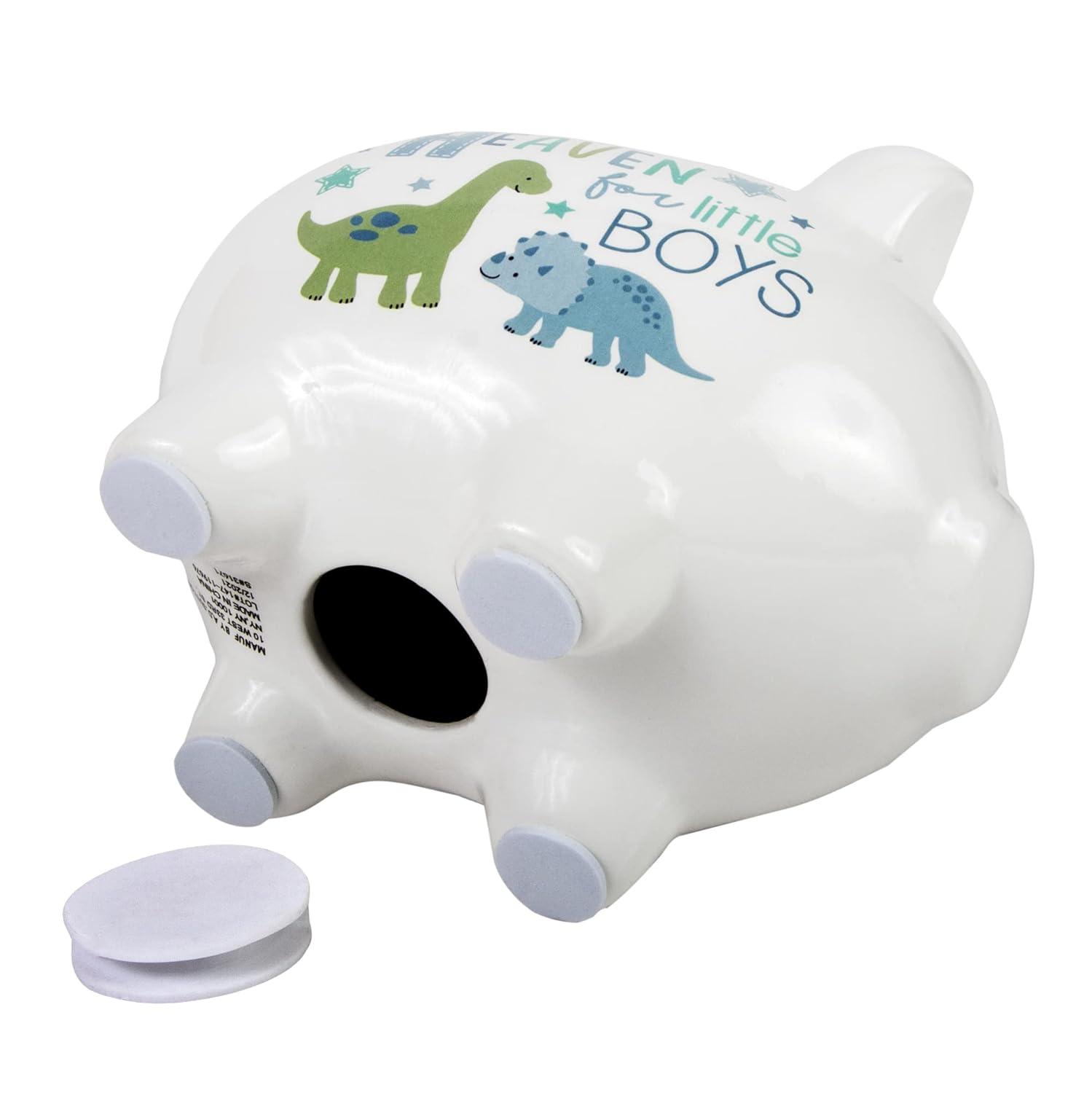 Baby Essentials My First Piggy Bank for Newborns, Infants and Toddlers in Thank Heaven Boys My First Piggy Bank