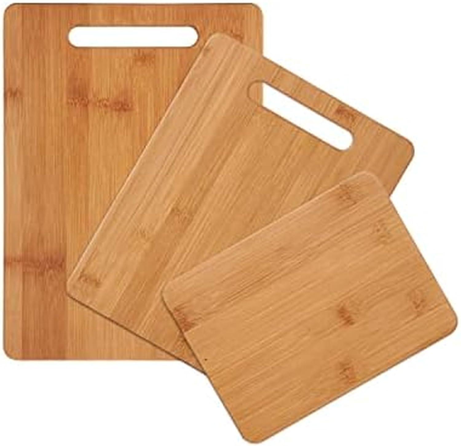 Farberware 3-piece Bamboo Cutting Board Set, 6x8-inch, 8.5X11-inch and a 9.5x13-inch