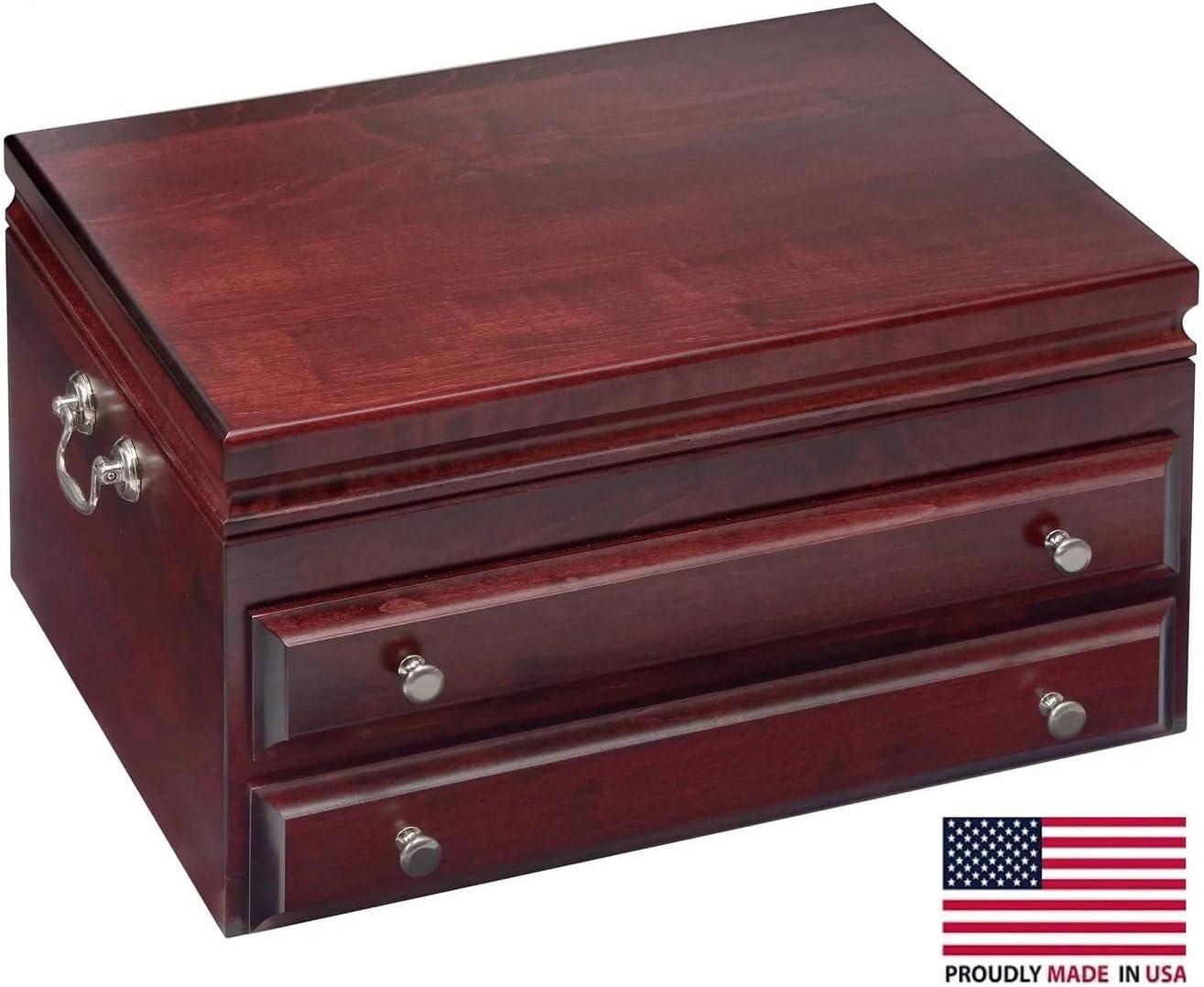 Mahogany Presidential Flatware Chest with Lift-Out Knife Tray