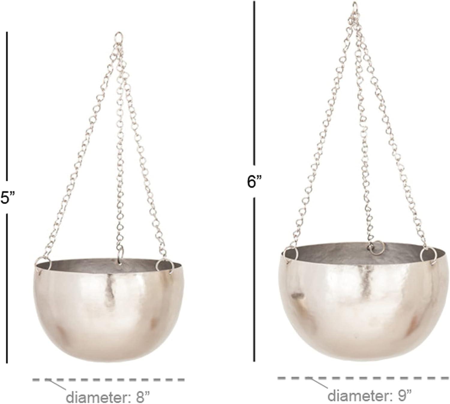 Set of 2 Metallic Hanging Planters - Olivia & May