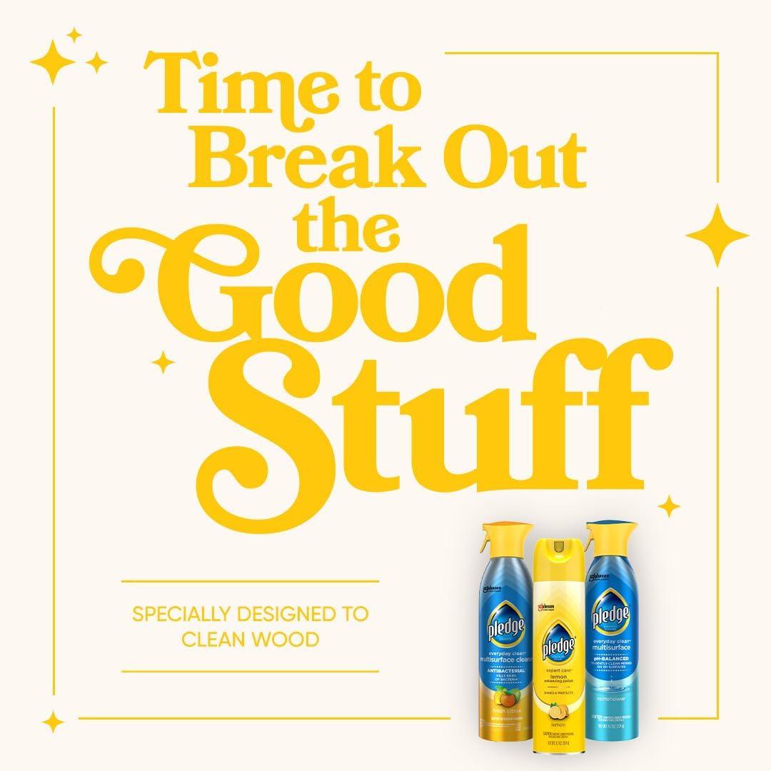 Pledge® Multi Surface Cleaner, Everyday Cleaner™, Aerosol, Rainshower Scent, 9.7 oz