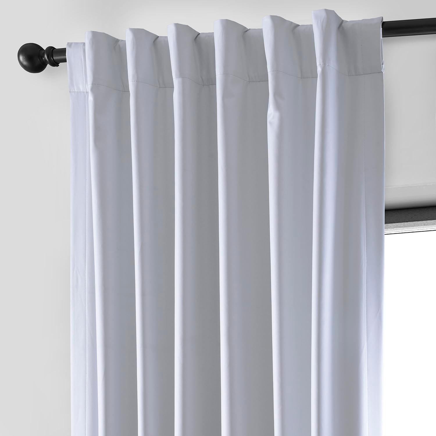 Exclusive Fabrics  Essential Polyester Solid Blackout Curtains - Thermal Insulated Window Curtains Rod Pocket (Single Panel) 50 X 108 - Off White