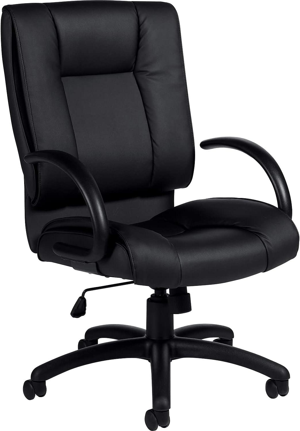 Global Offices To Go Luxhide Exec High-Back Chair Bonded Leather Black (OTG2700BL20)