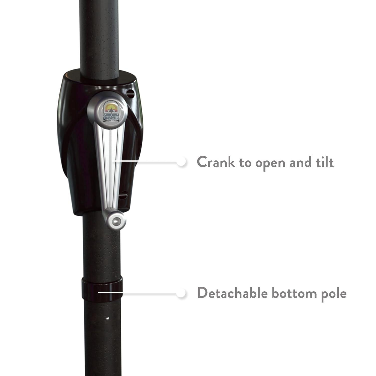 California Umbrella 9' Casa Series Patio Umbrella With Bronze Aluminum Pole Aluminum Ribs Auto Tilt Crank Lift With Olefin Hunter Green Fabric