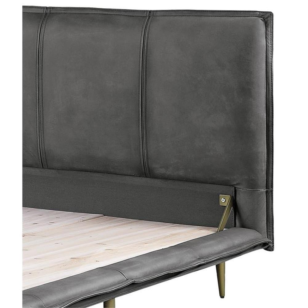 Helios Leather Upholstered Platform Bed