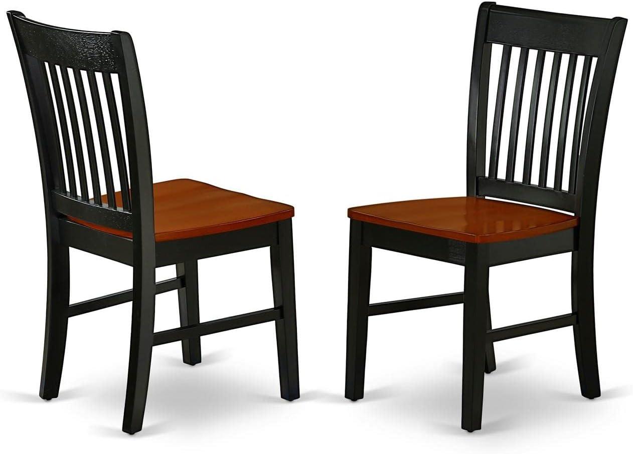 East West Furniture Dublin 5-piece Dining Set with Round Table in Black/Cherry