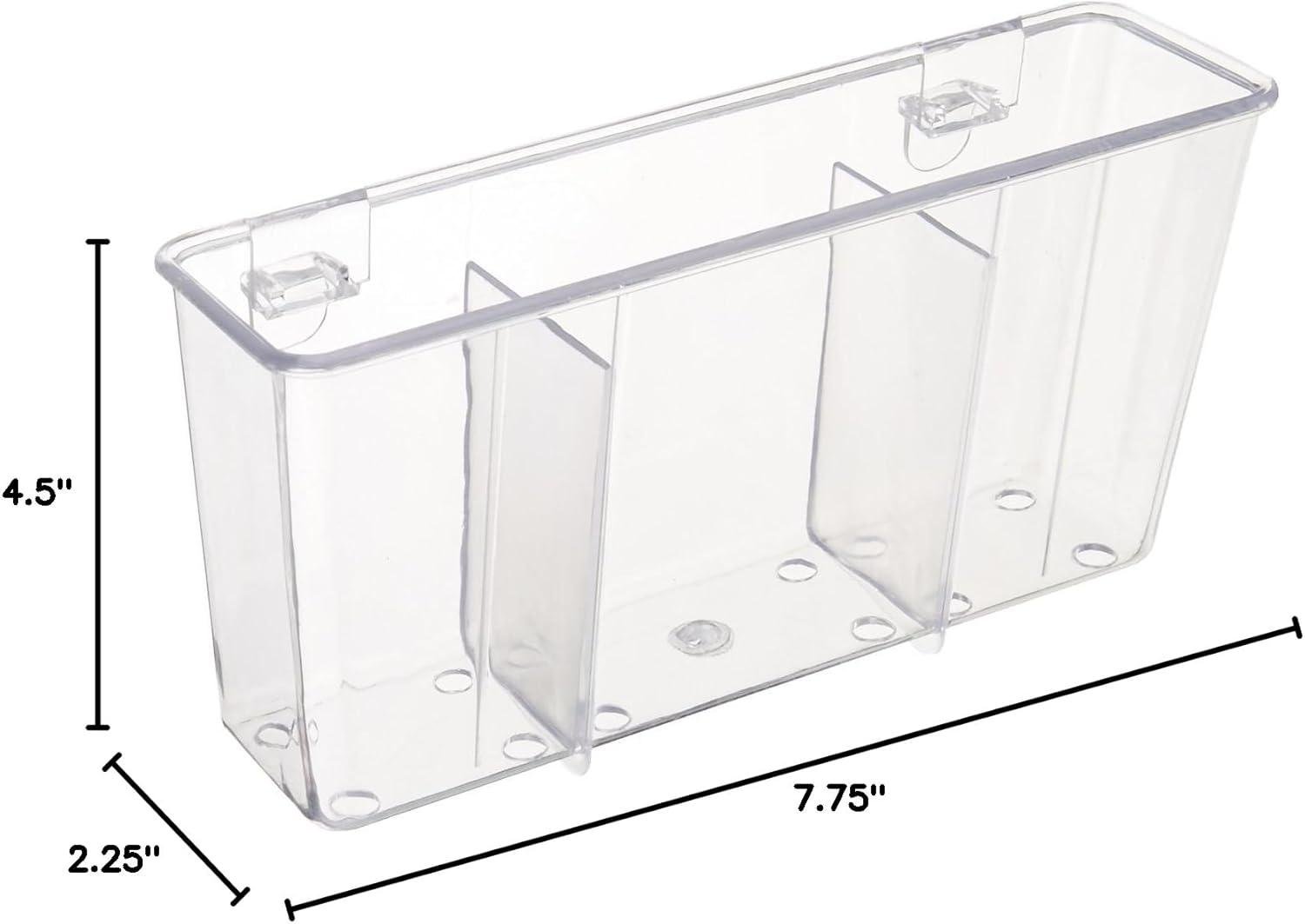 Clear Plastic 3-Section Cutlery Drain Caddy