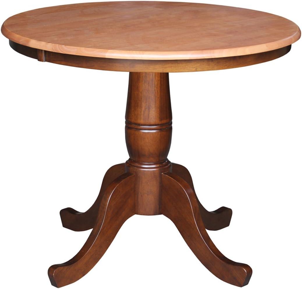 Small Round Medium Wood Pedestal Dining Table