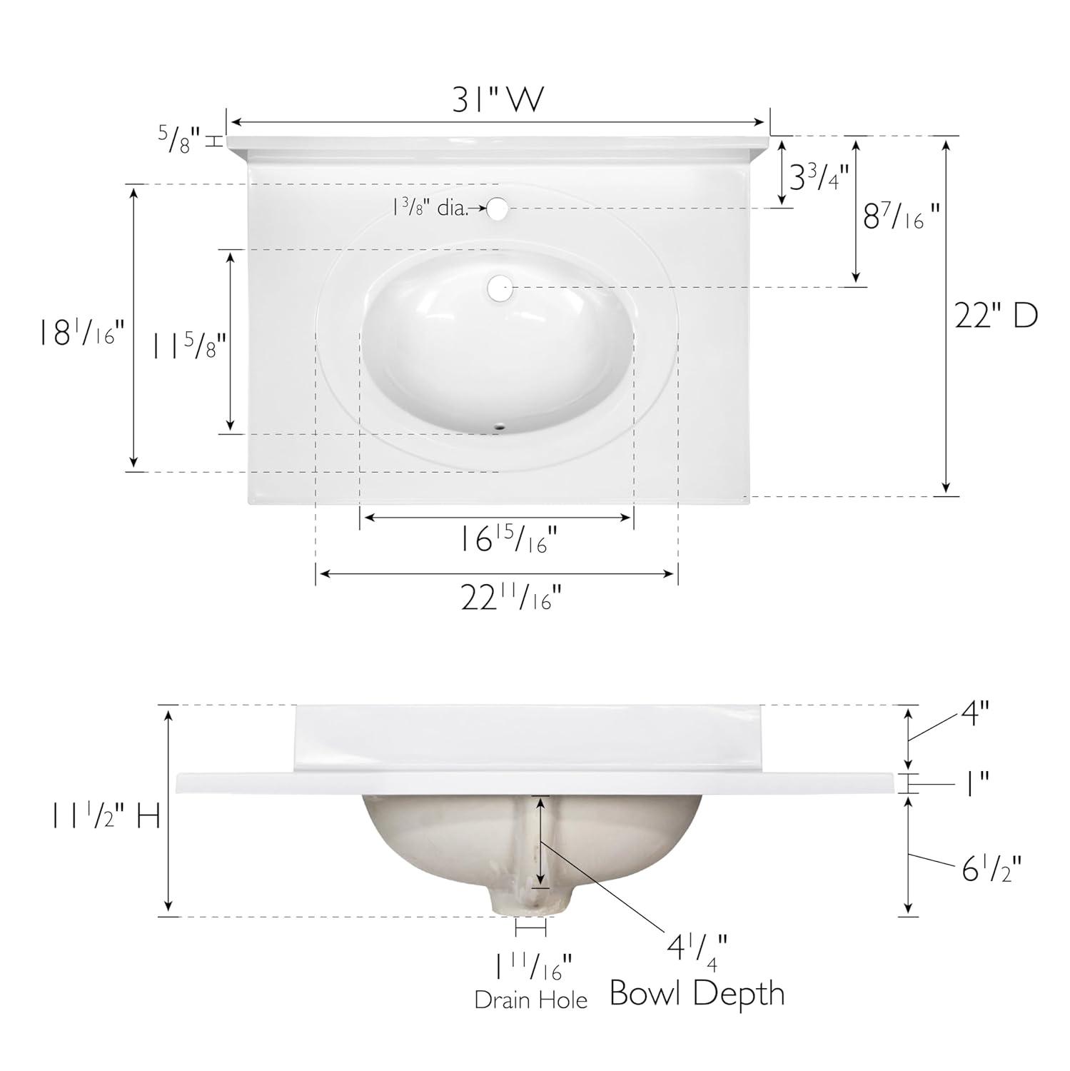 Darby Home Co Cultured Marble Vanity Top with Backsplash