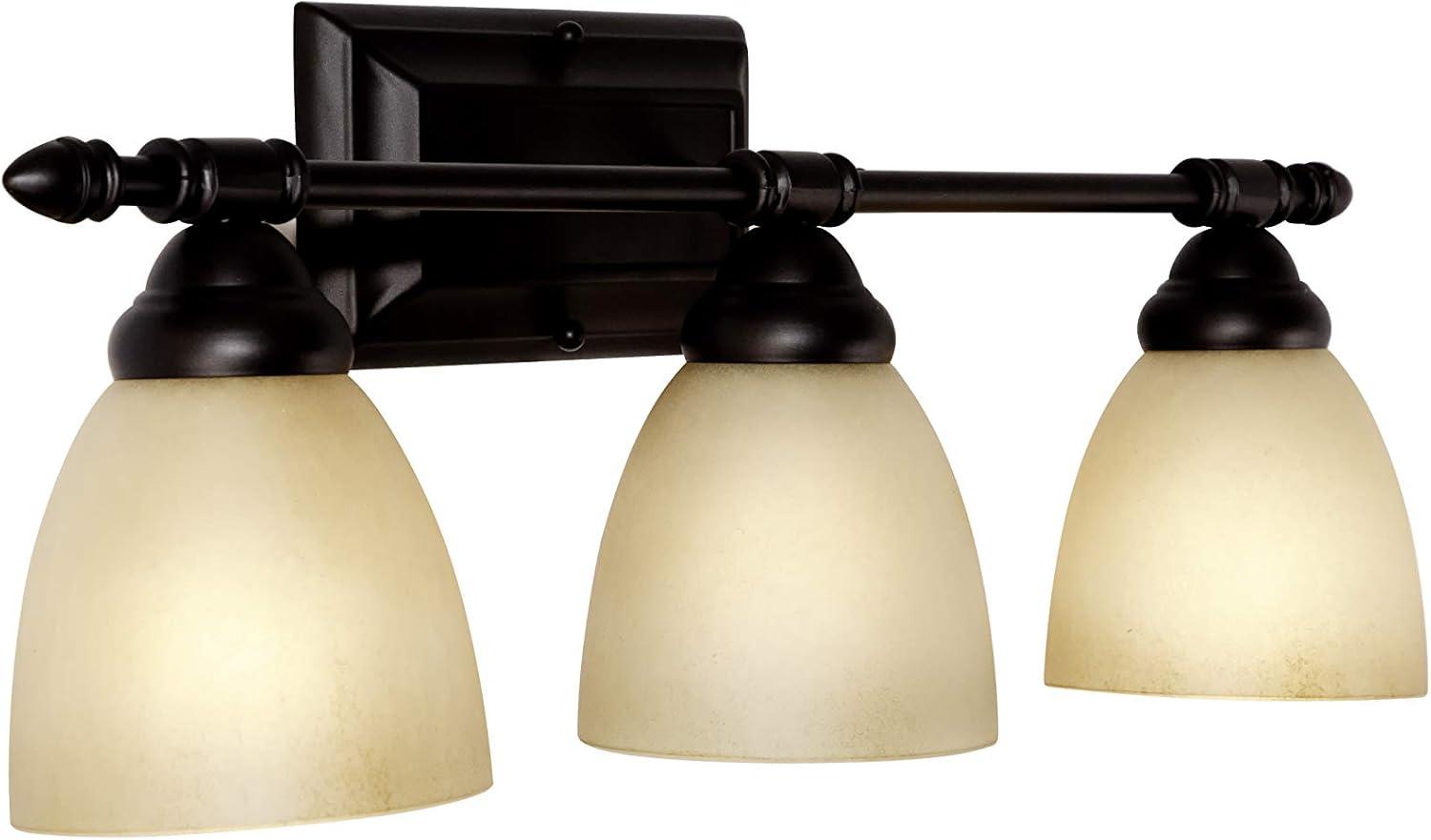 Oil Rubbed Bronze Three Light Down Lighting 23.75in Wide Bathroom Fixture