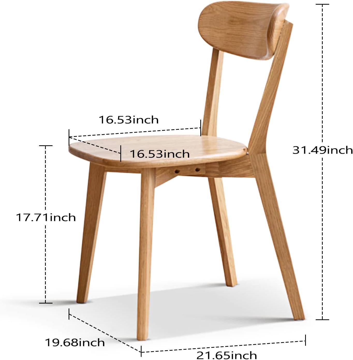 Resenkos Modern Farmhouse Wood Dining Chair with Oak Finish, Natural