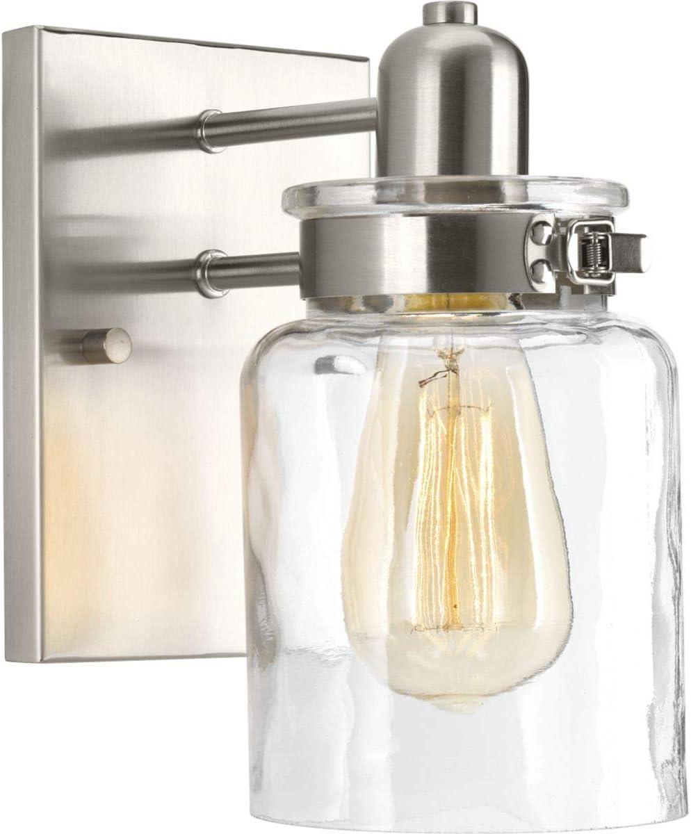 Progress Lighting Calhoun Collection 1-Light Bath & Vanity Wall Light, Brushed Nickel, Clear Glass Shade