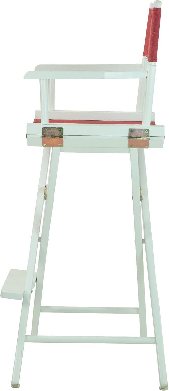 Director's Stool 30 Inch, White Wood Base with Multiple Seat Color Choices