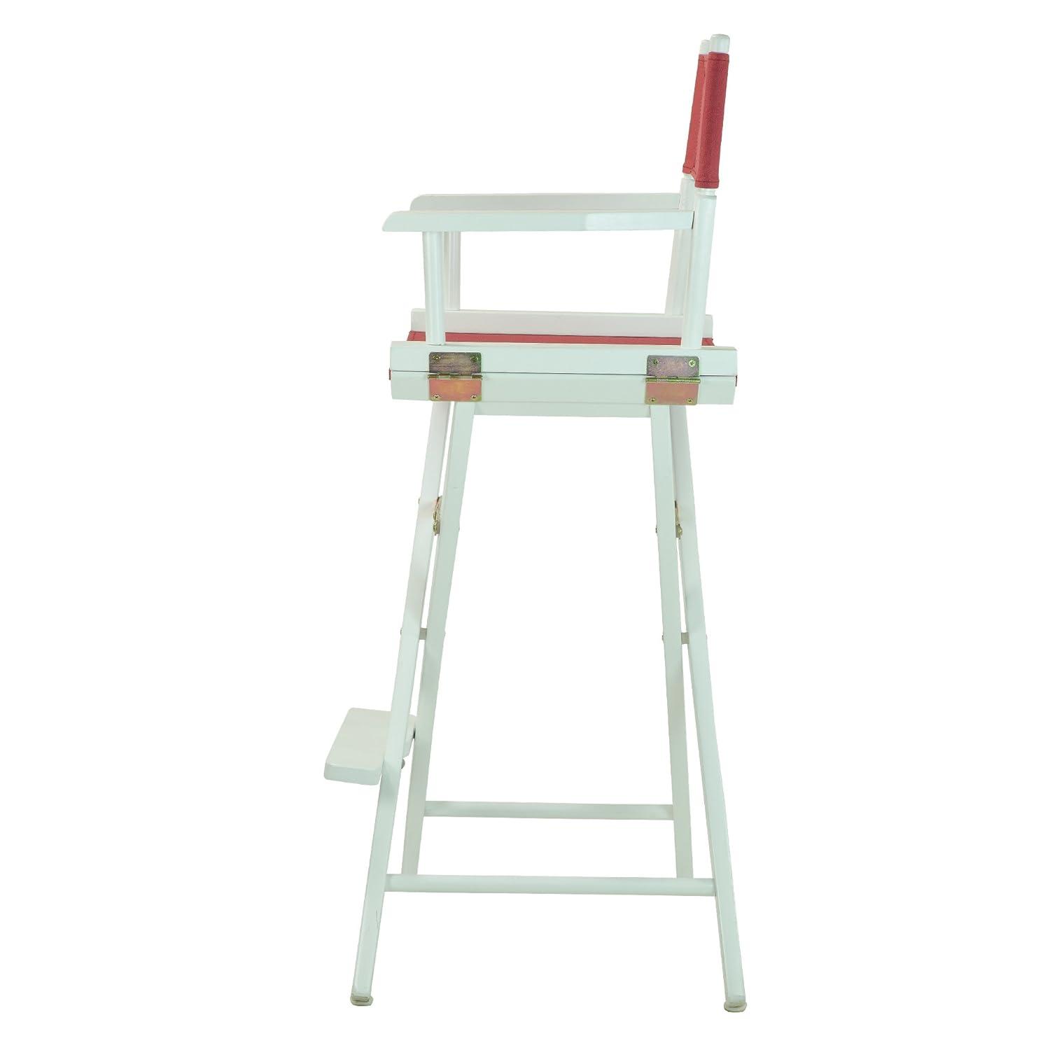Director's Stool 30 Inch, White Wood Base with Multiple Seat Color Choices