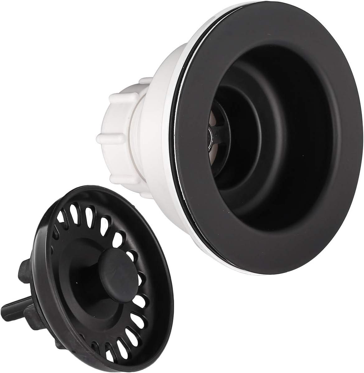 3.5-in Black Sink Strainer Assembly with Stopper for Matching Color of Granite or Fireclay Sinks