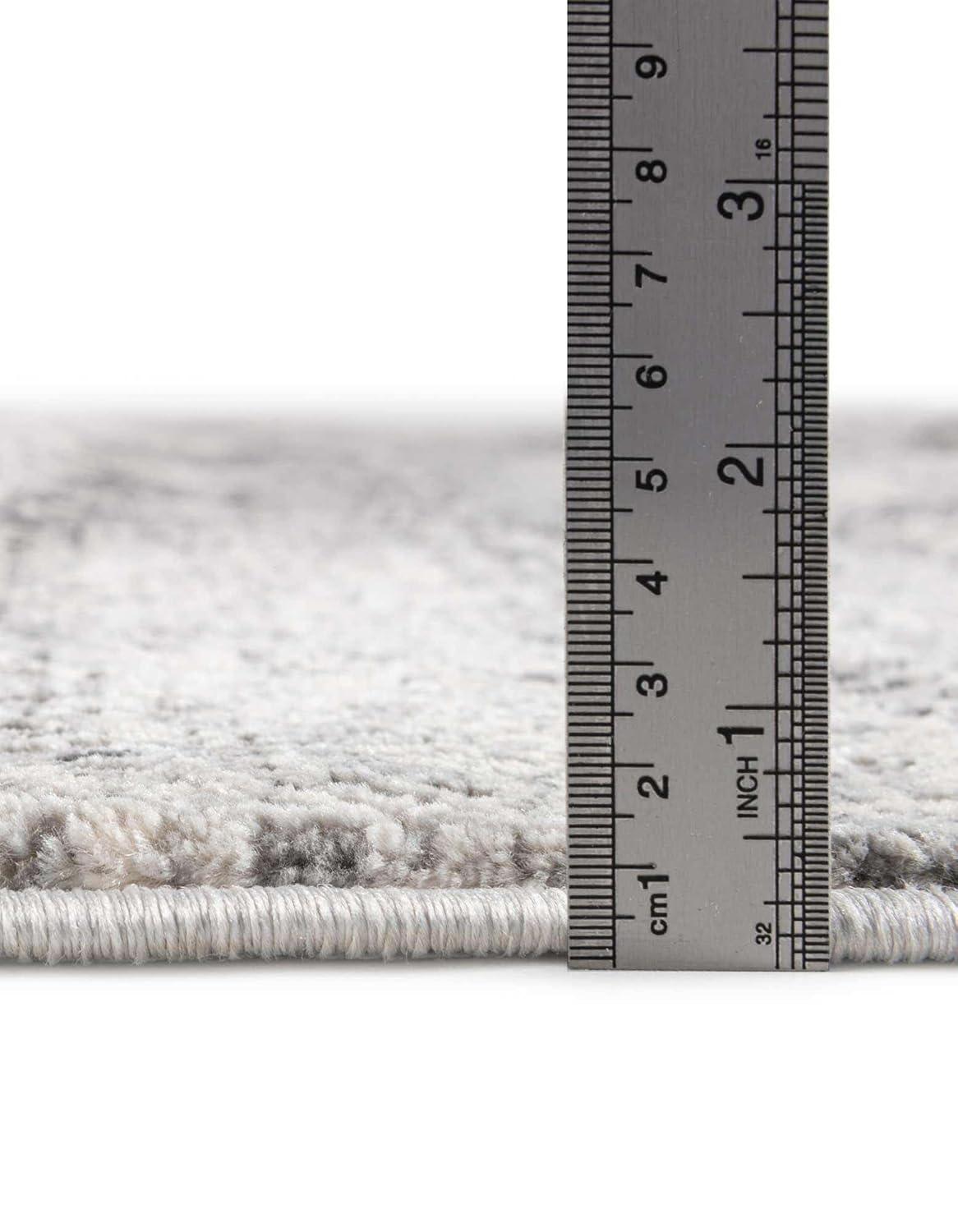 Unique Loom Finsbury Collection Area Rug - Sarah (6'  x 9' Rectangle Gray/Ivory)