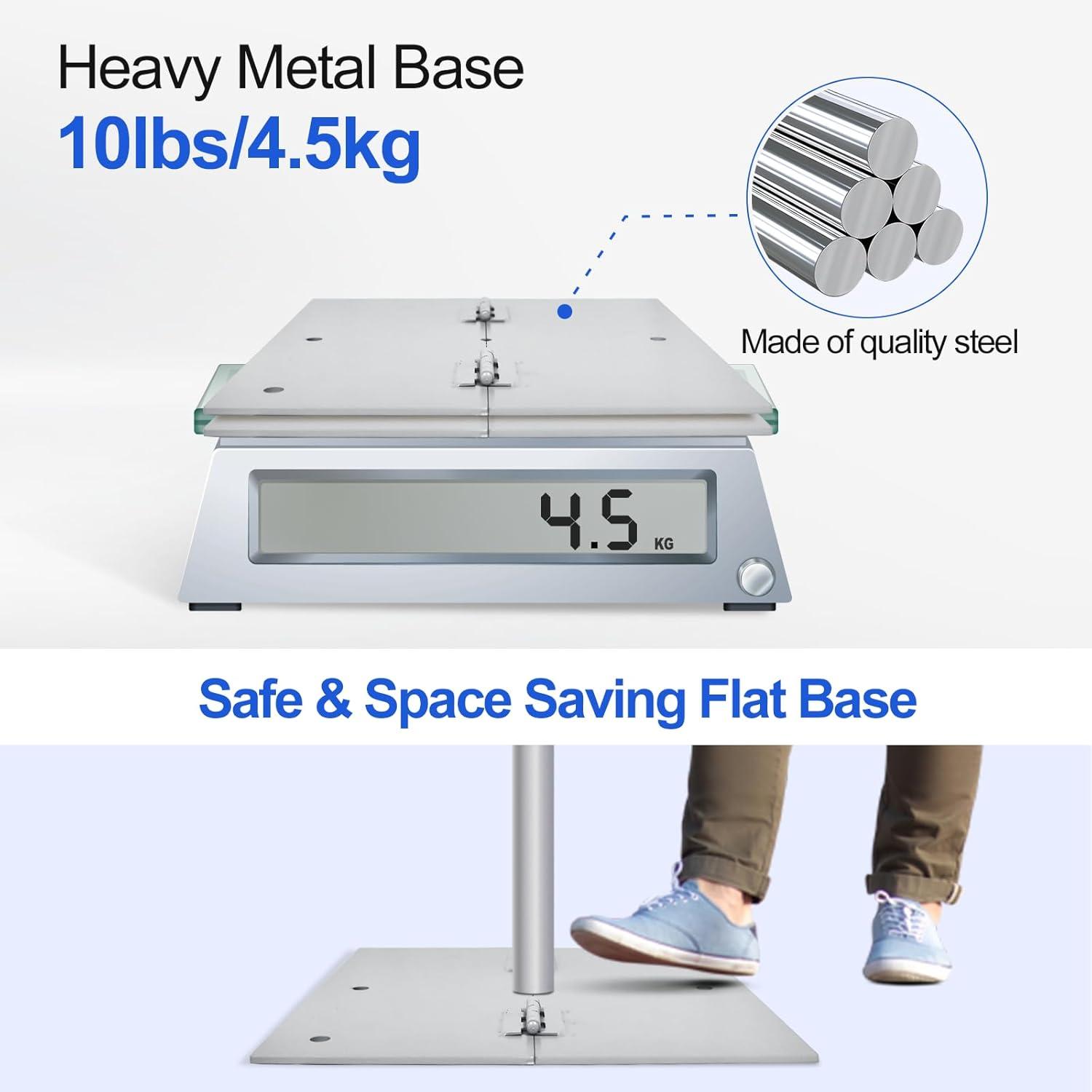 EMART Backdrop Stand, 6.5x10 ft Adjustable Photo Background Pipe and Drape Photography Kit with Heavy Duty Metal Flat Base for Parties, Wedding, Video Studio, Birthday - White