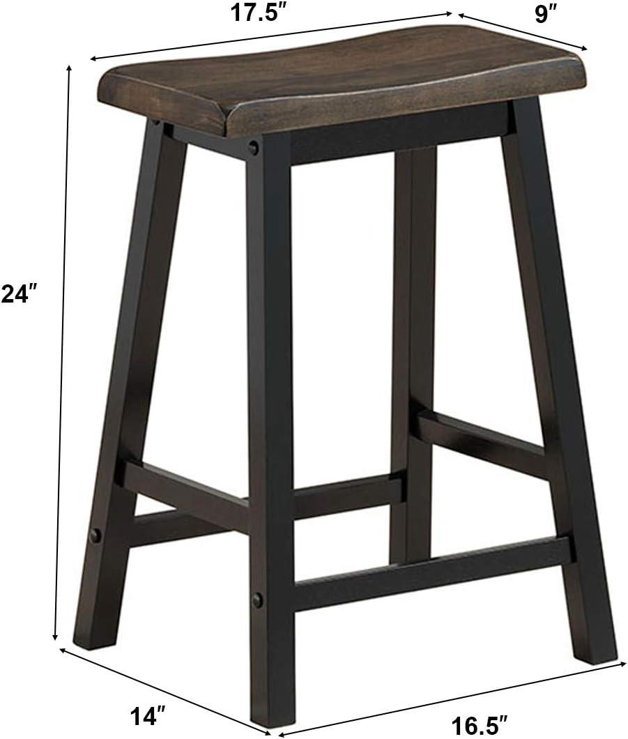 Spaco 24 Inch Height Set of 2 Home Kitchen Dining Room Bar Stools-Gray, Bar Height Stools, Counter Height Bar Stools for Kitchen, Dining Room