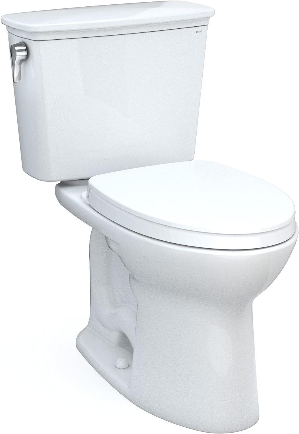 White Vitreous China Elongated Two-Piece Toilet with SoftClose Seat