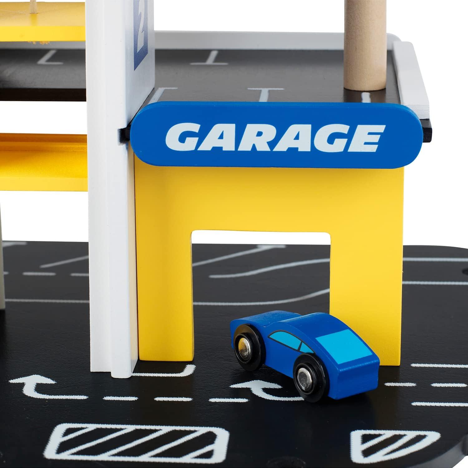 Theo Klein Michelin Car Service Mechanic Station Kids Wooden Toy Playset with 1 Play Car, Screwdriver, and Tires for Ages 3 and Up
