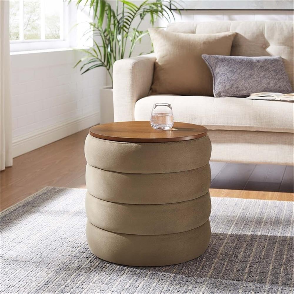 Modway Modway Mezzo 17.3" Wide Velvet Round Storage Ottoman