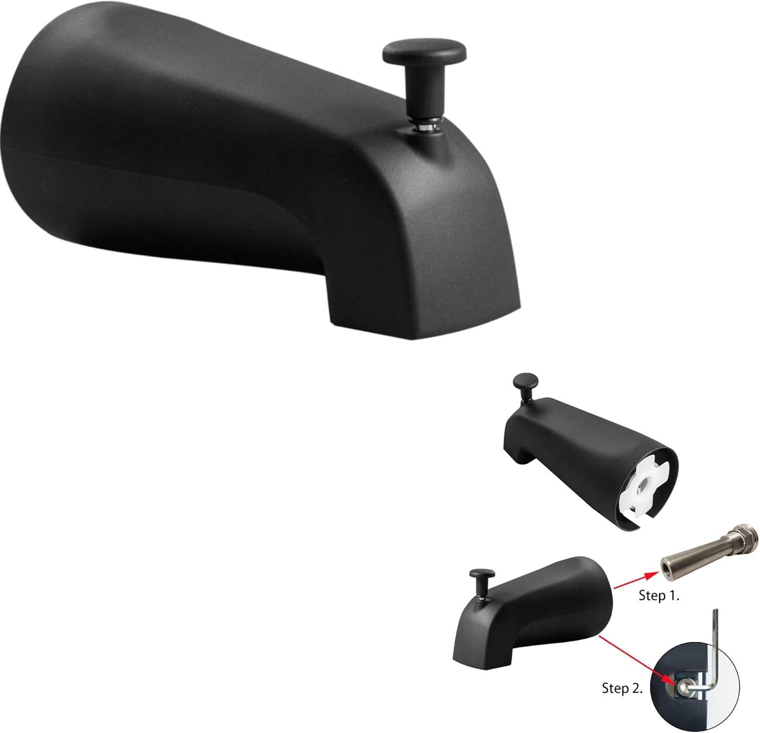 Matte Black Copper Deck Mounted Tub Spout with Diverter