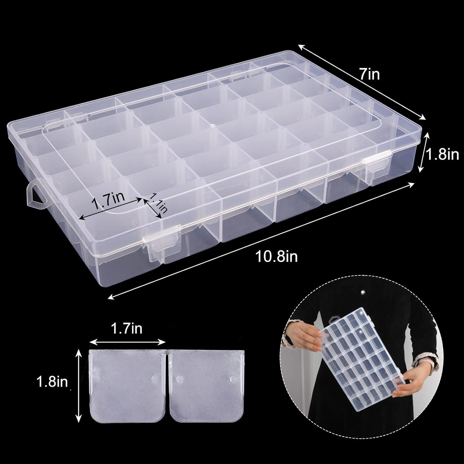 Clear Plastic 36-Grid Adjustable Organizer Box Set