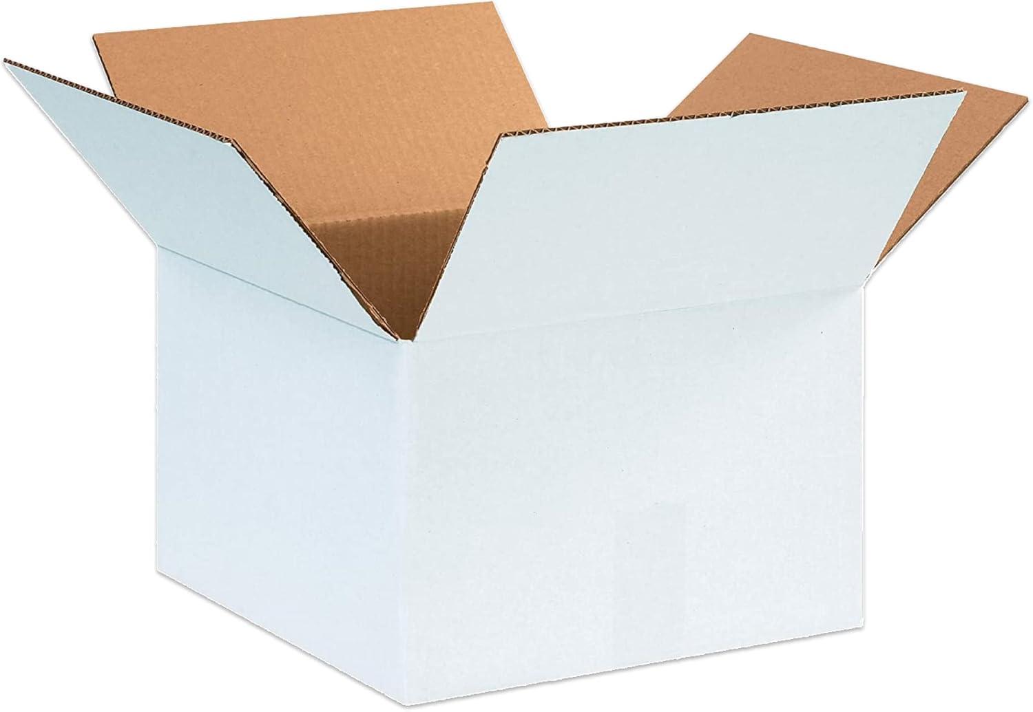 The Packaging Wholesalers Corrugated Boxes 12" x 12" x 8" White 25/Bundle BS121208W