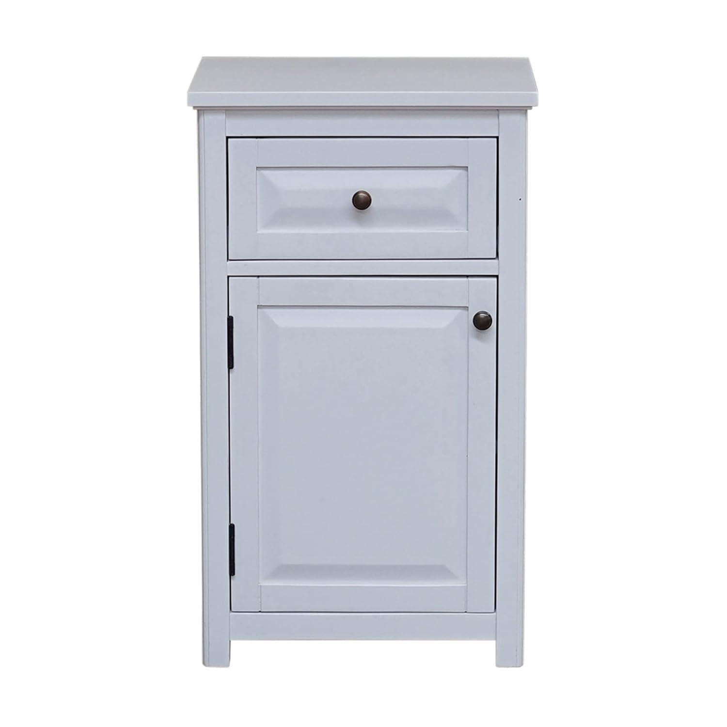 Dorset Bathroom Storage Tower with Open Upper Shelves and Lower Cabinet - Alaterre Furniture