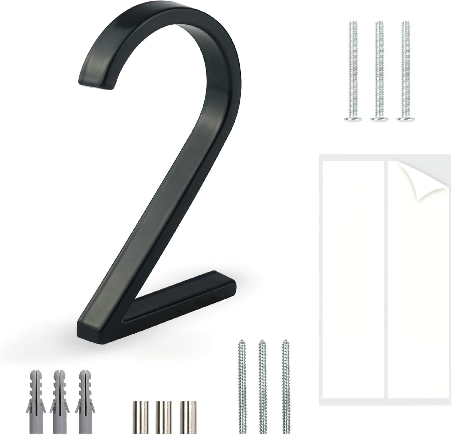 HASWARE 5Inch Black 5'' H Metal House Number