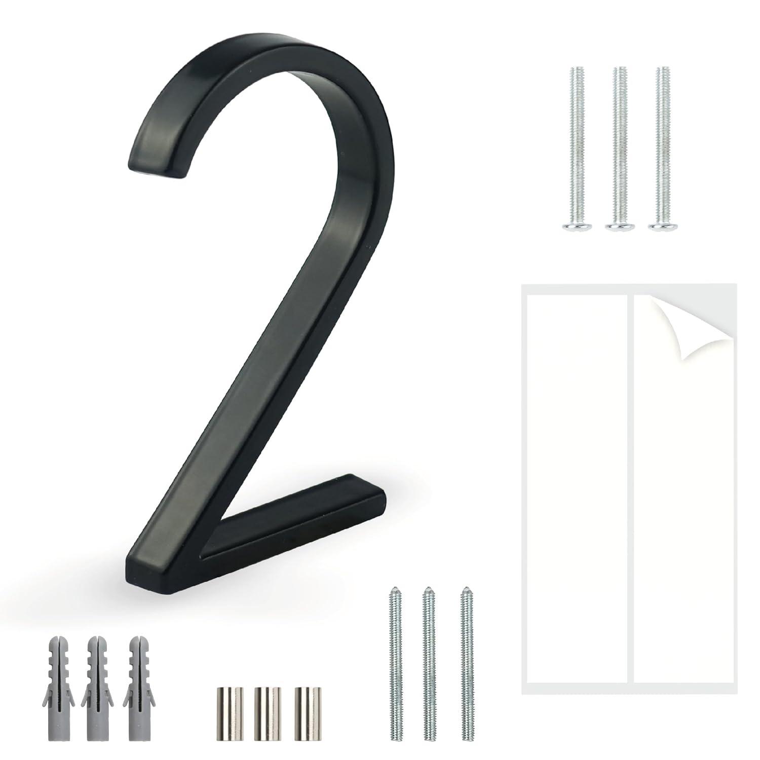HASWARE 5Inch Black 5'' H Metal House Number