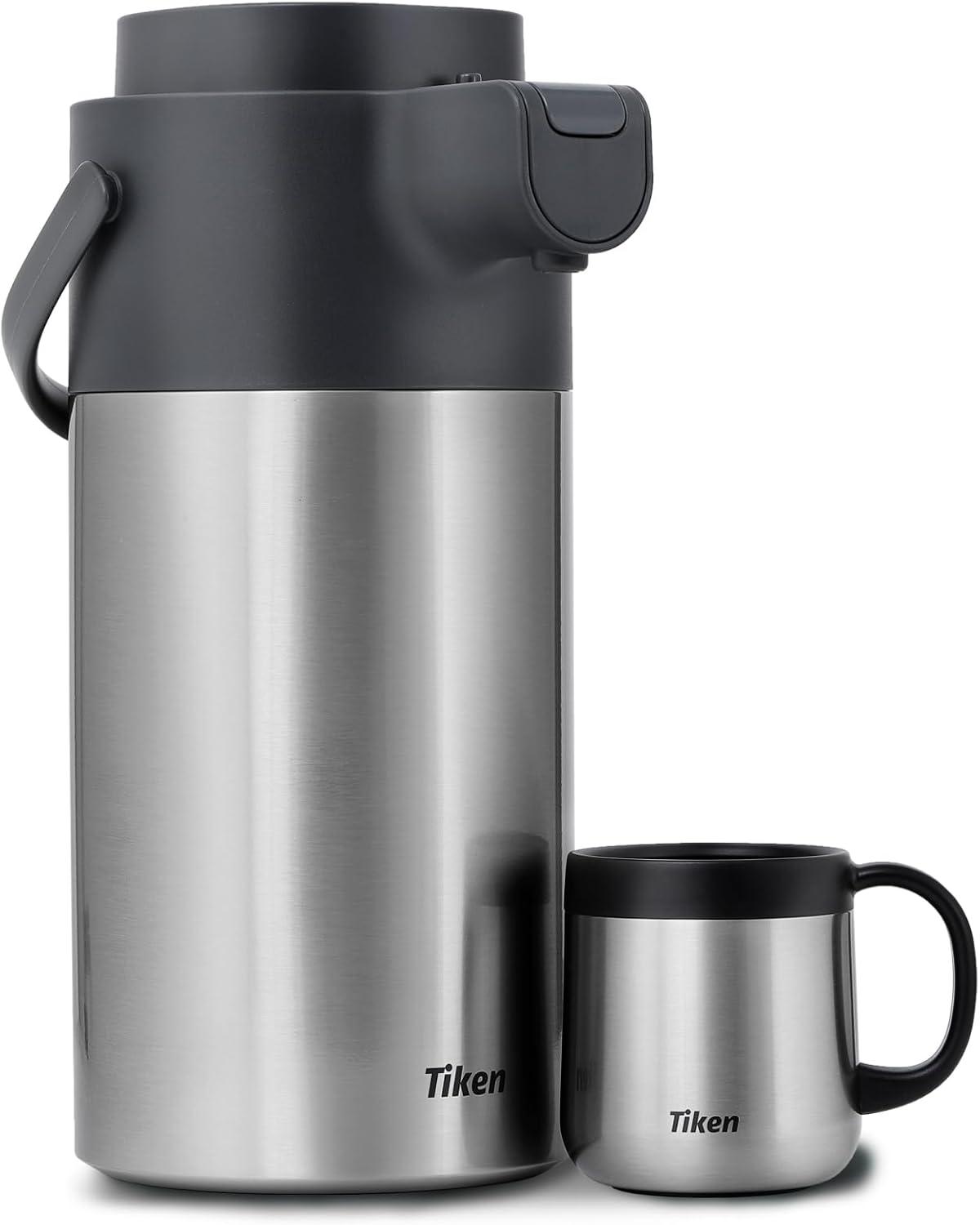 Tiken 4L Stainless Steel Insulated Coffee Carafe with Pump