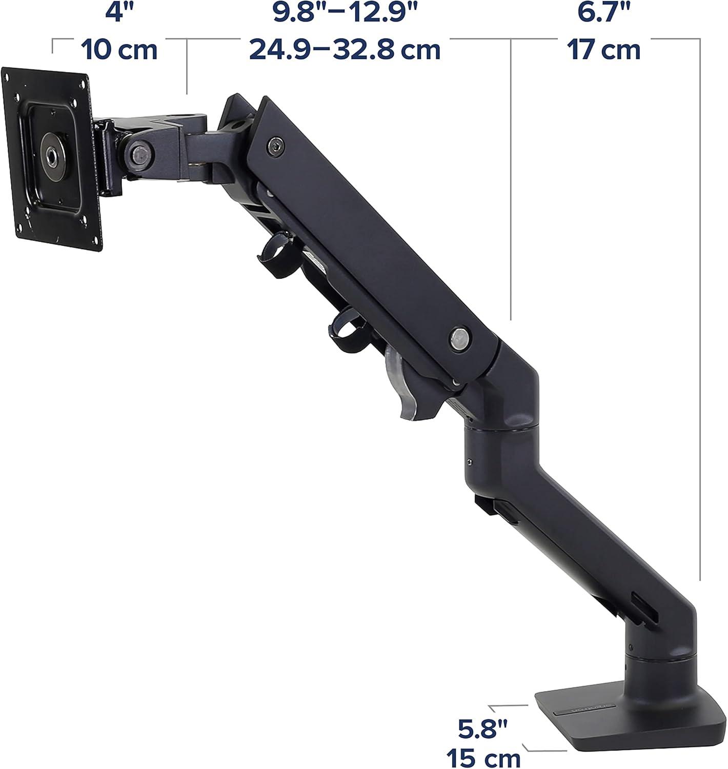 HX Desk Monitor Arm for 1000R Displays with HD Pivot, Matte Black