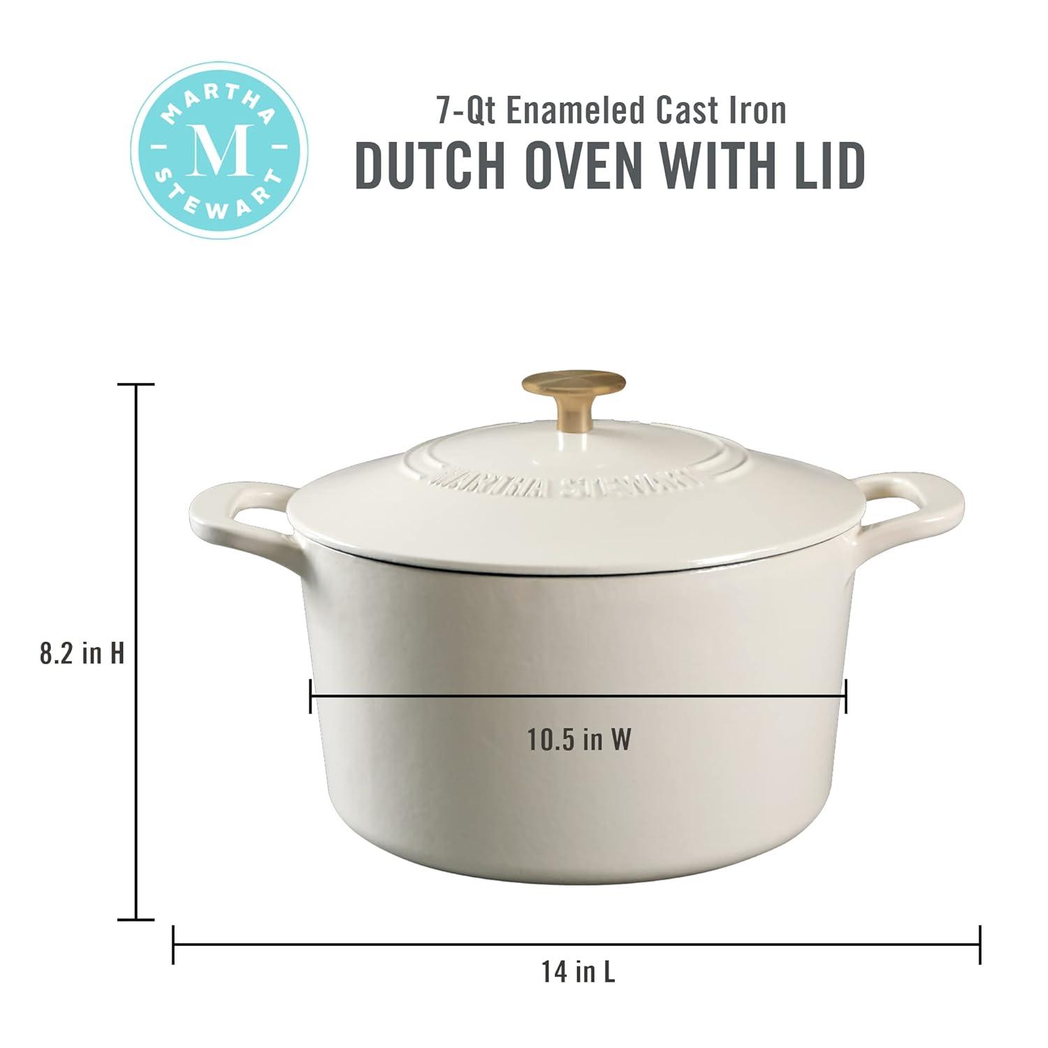 Martha Stewart Martha Stewart Gatwick 7 qt. Cast Iron Round Dutch Oven with Lid