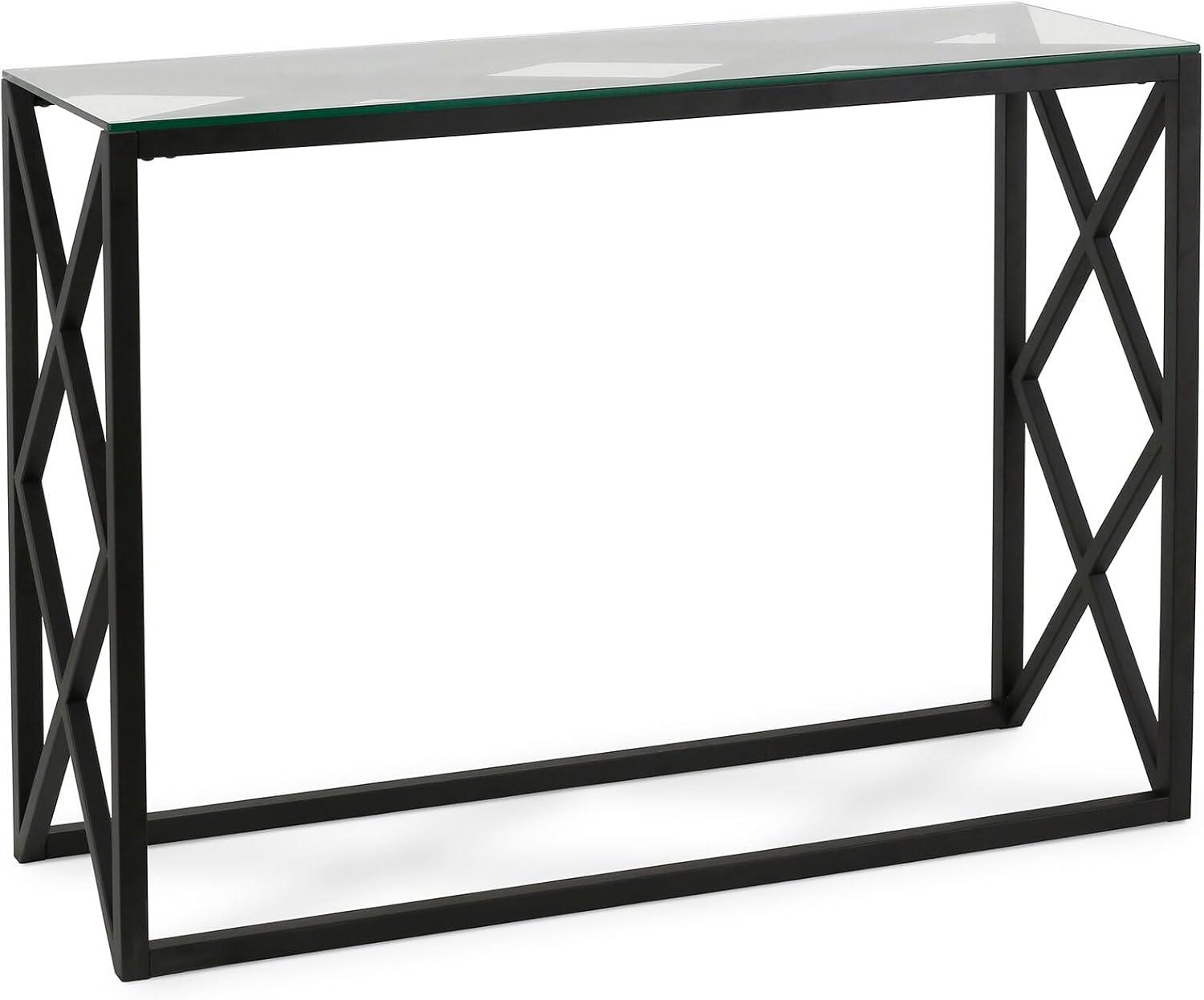 Evelyn&Zoe Dixon 42" Wide Rectangular Console Table, Blackened Bronze