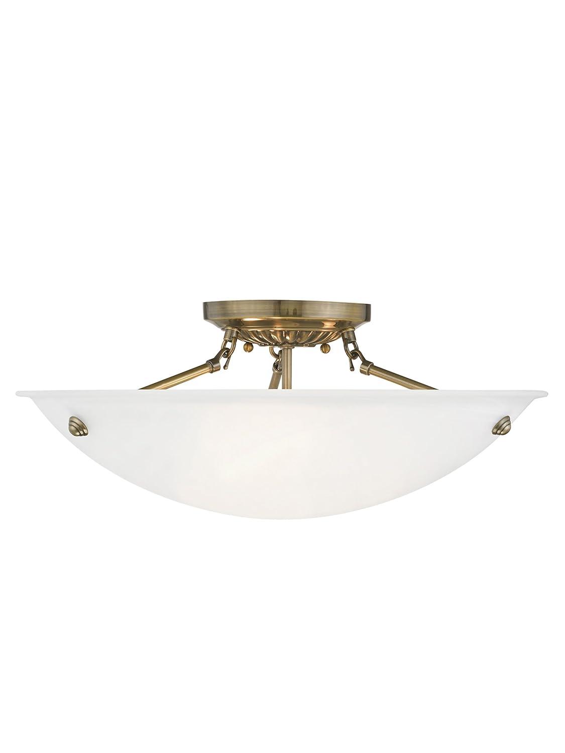 Livex Lighting Oasis 3 - Light Flush Mount in  Antique Brass