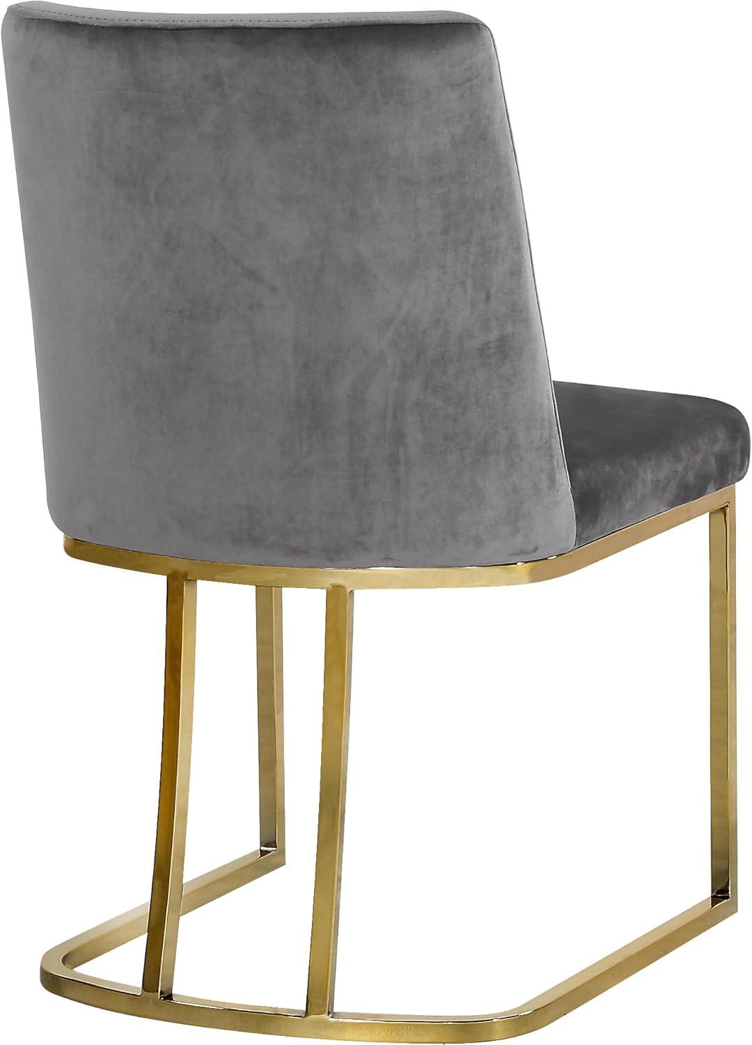 Meridian Furniture Heidi Gray Velvet Dining Chair (Set of 2)