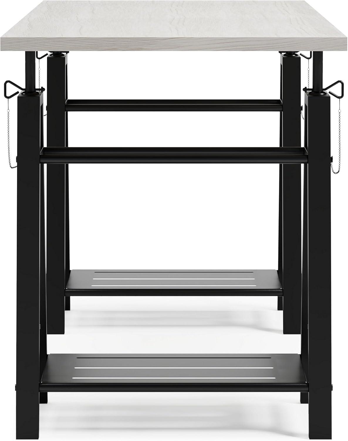 Signature Design by Ashley Casual Bayflynn Adjustable Height Desk, White