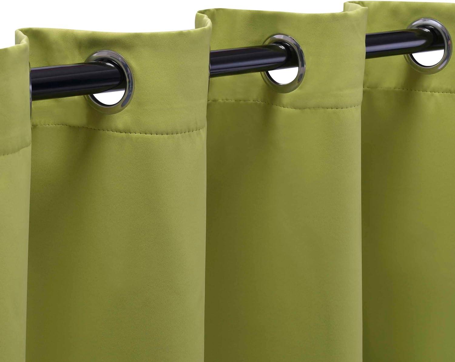 Classic Modern Solid Room Darkening Semi-Blackout Curtains, Grommets, Set of 2, 52"x63", Sage - Blue Nile Mills