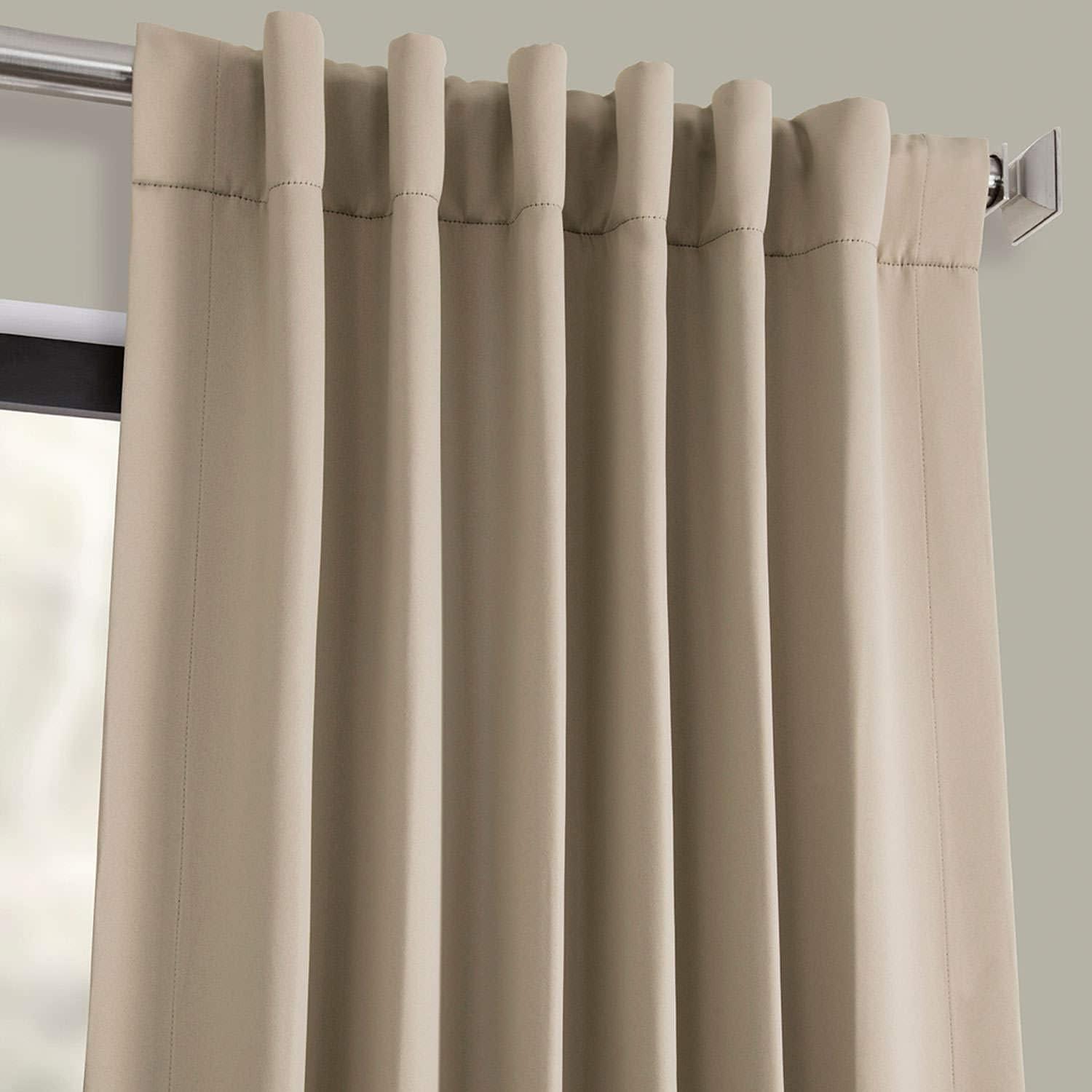 Classic Taupe Blackout Room Darkening Curtain (1 Panel), Classic Taupe, 50W X 84L