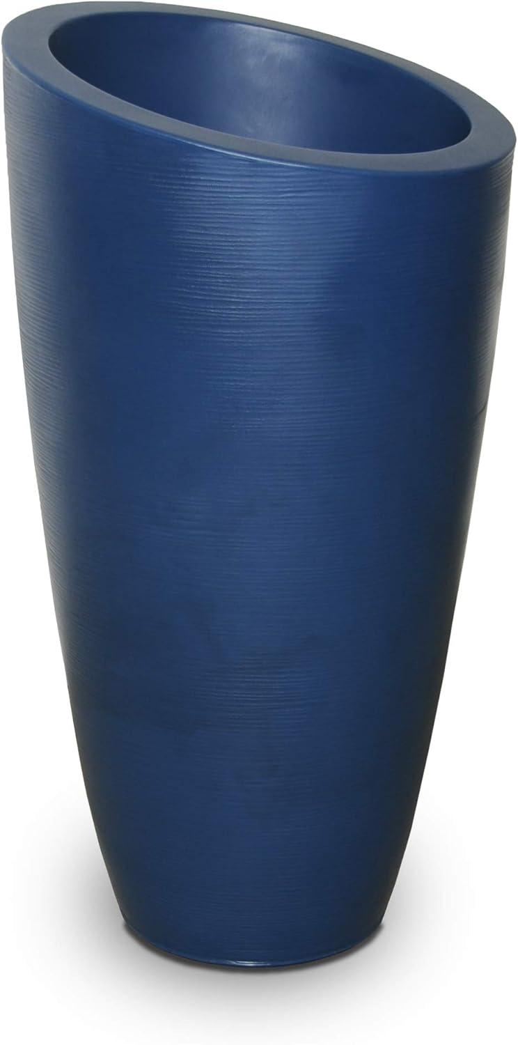 Neptune Blue Tall Polyethylene Outdoor Planter