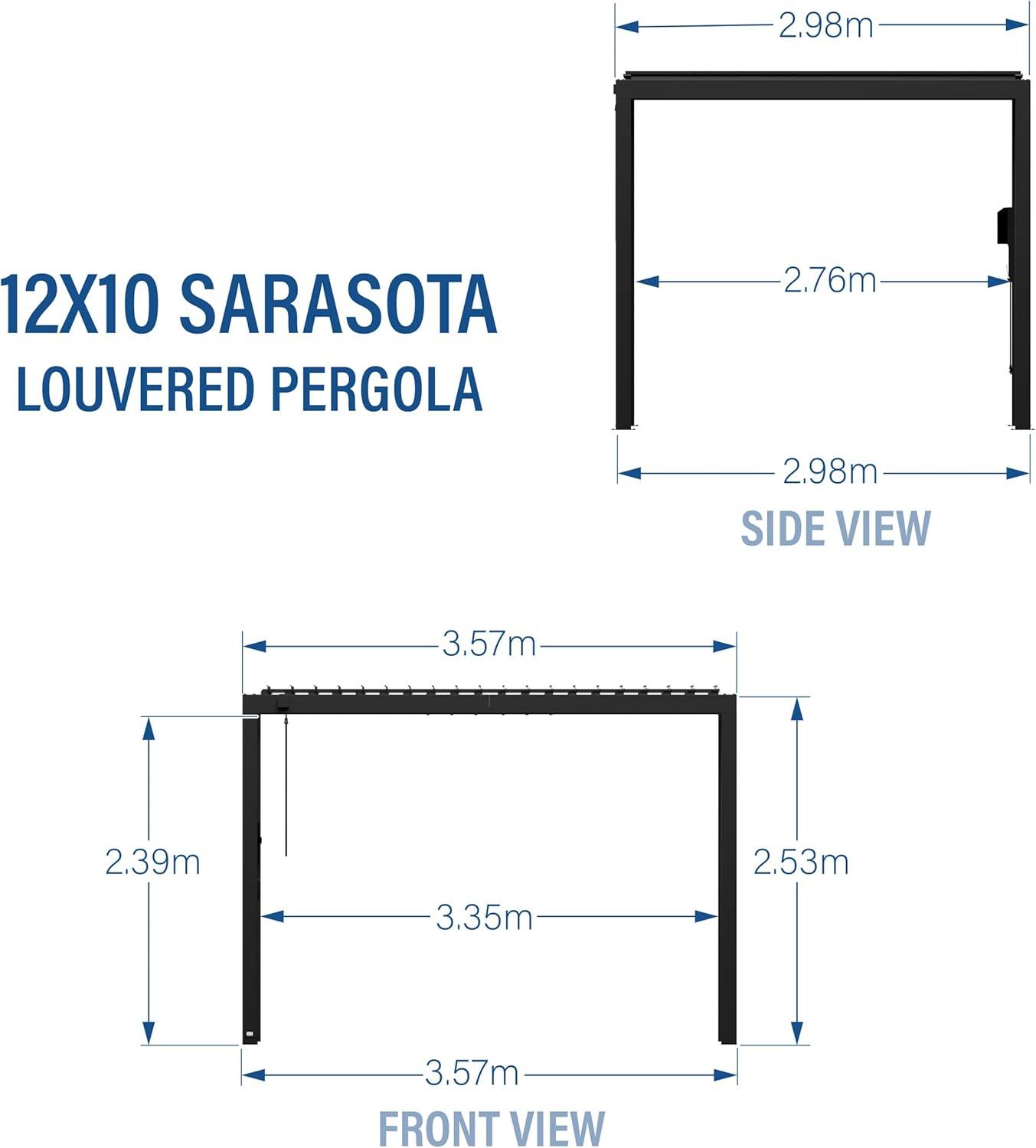 Sarasota Steel Louvered Pergola