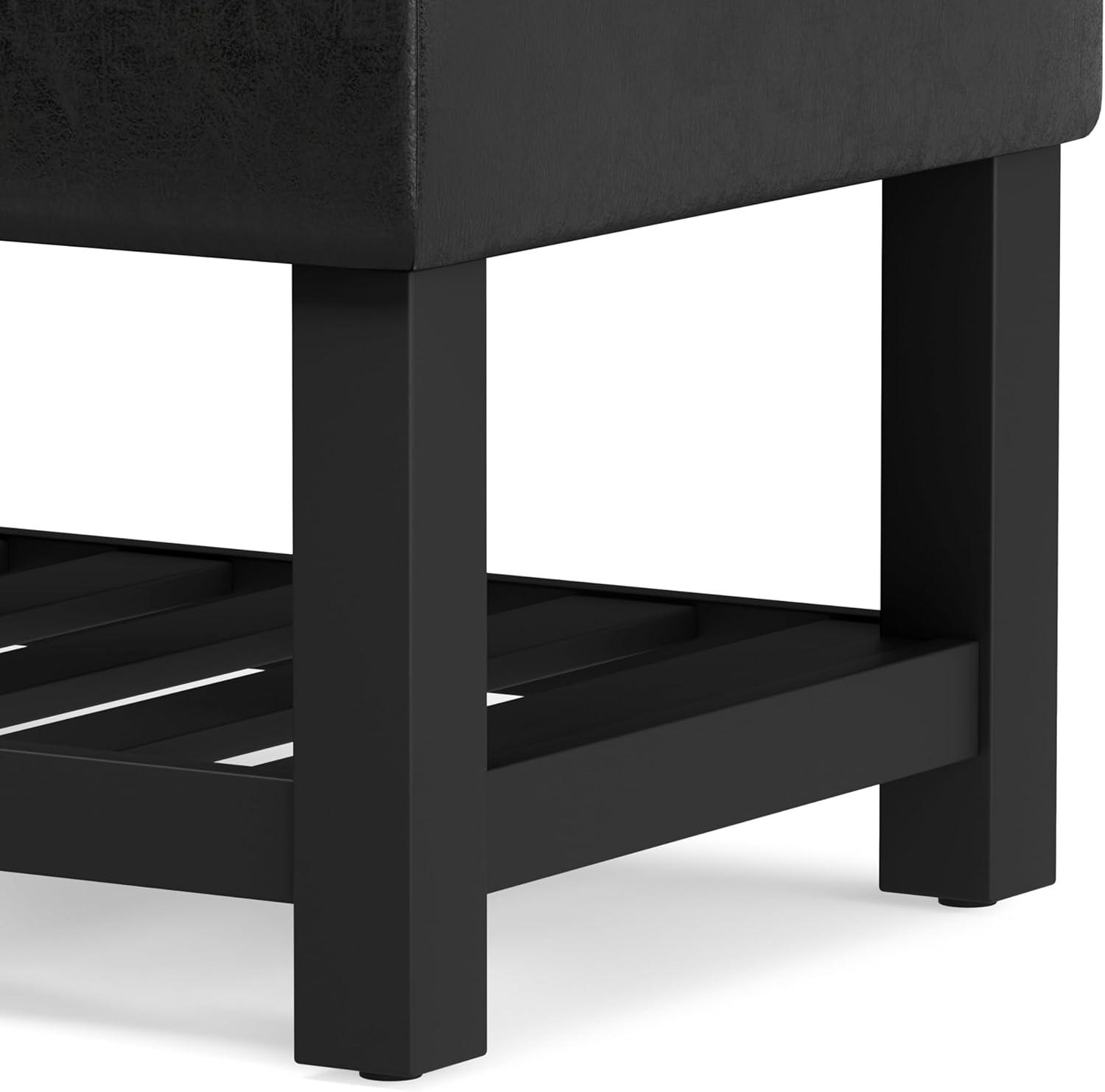 Simpli Home Cosmopolitan 44"W Transitional Tufted Storage Ottoman Bench with Lift Top