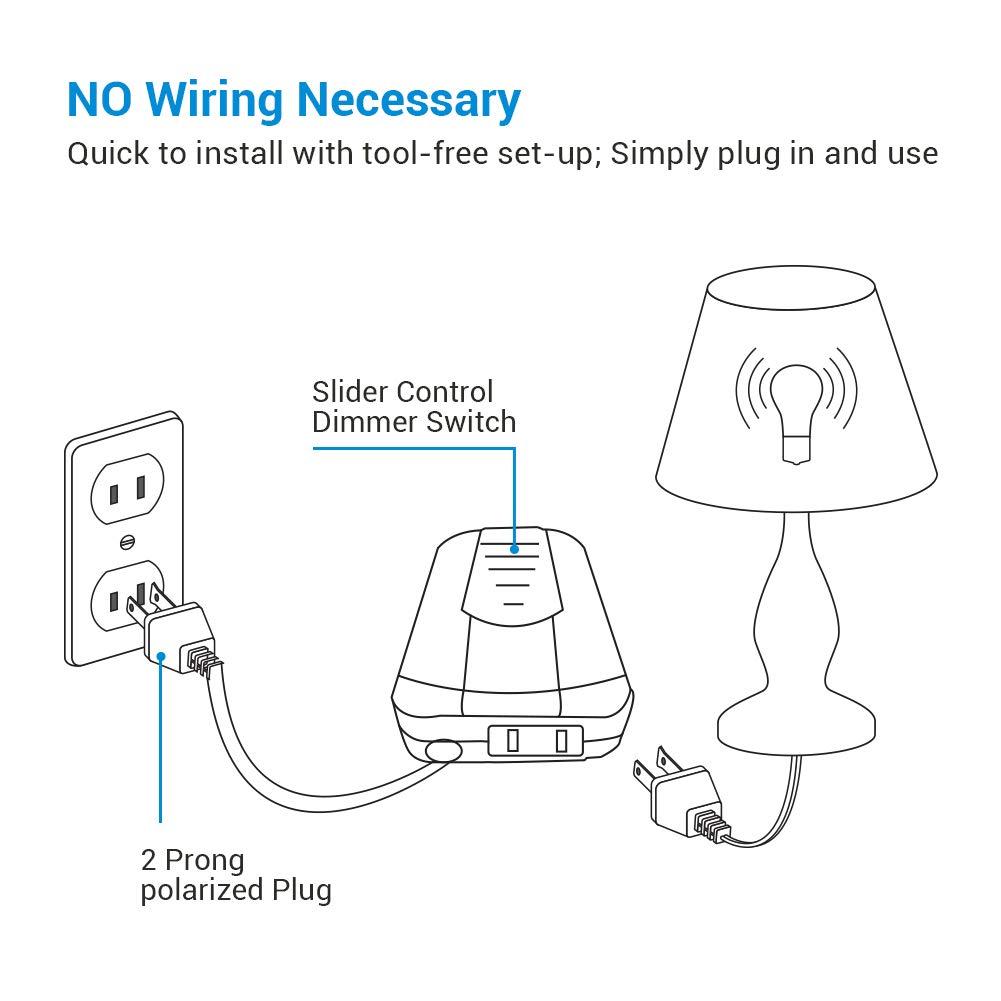5 ft. Extension Cord Black Dimmer Switch, Foot Dimmer for Dimmable LED/CFL/Incandescent Bulb, Full Range Slide Control