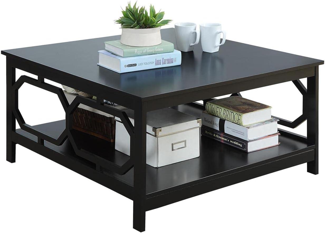 Convenience Concepts Omega Square 36" Coffee Table in Black Wood Finish