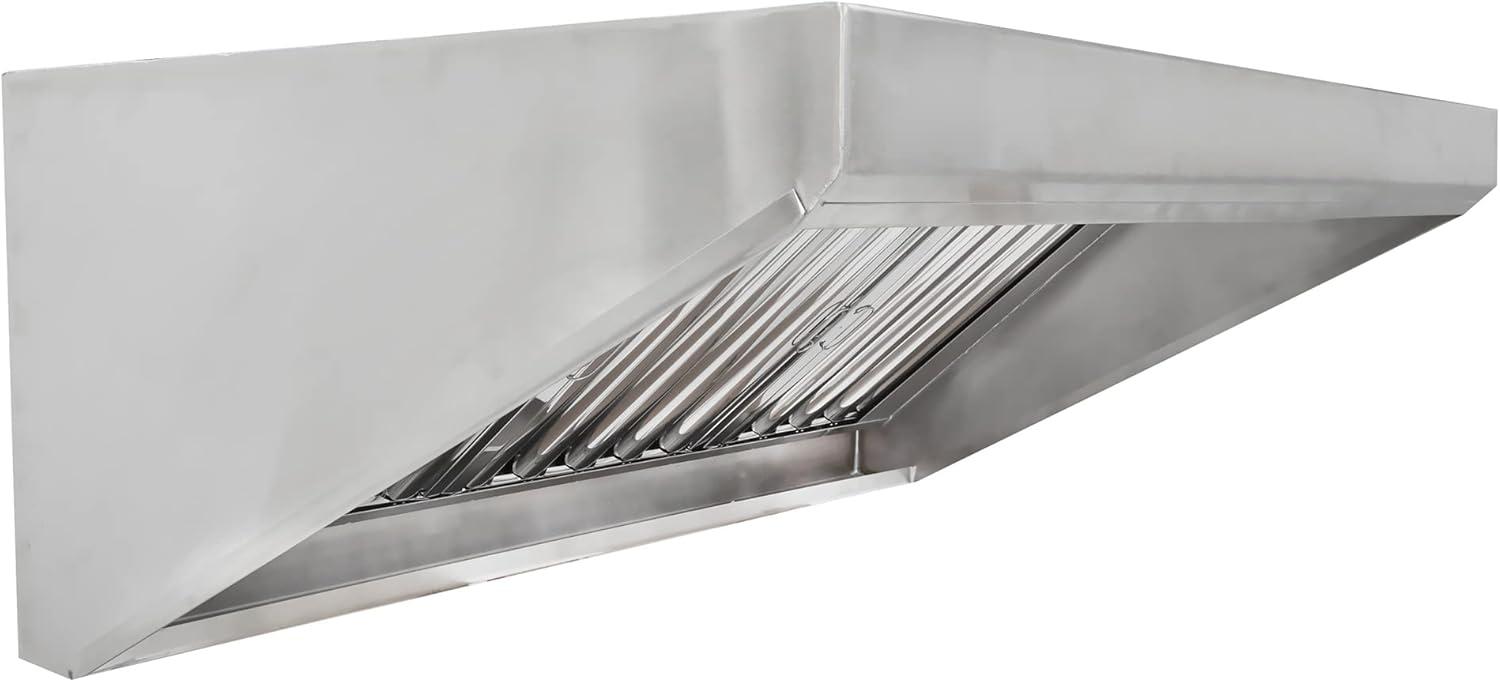 HOODMART 5’ Concession Trailer Hood for Food Truck | UL and NSF Listed | Commercial Range Hood with Baffle Style Filters and Grease Cup | Stainless Steel Kitchen Equipment