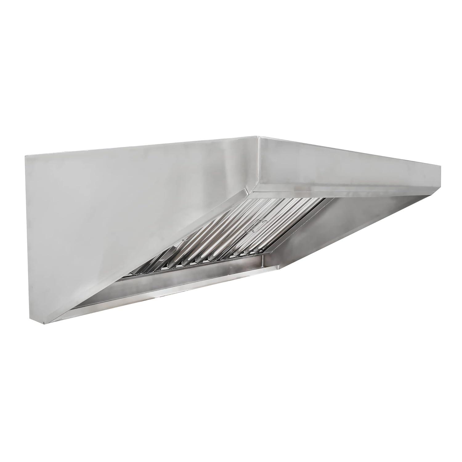 HOODMART 5’ Concession Trailer Hood for Food Truck | UL and NSF Listed | Commercial Range Hood with Baffle Style Filters and Grease Cup | Stainless Steel Kitchen Equipment