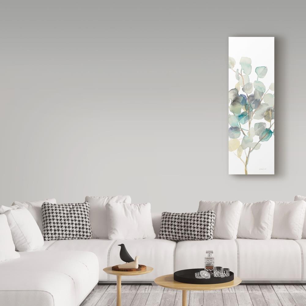 Trademark Fine Art - 8"x24" Danhui Nai 'Eucalyptus III White Crop' Canvas Art